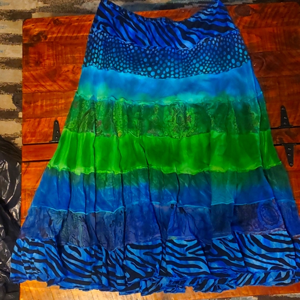 Blue and green skirt